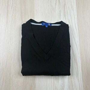 Stitch Golf Commuter Waterproof Wool V-Neck Sweater Long Sleeve Black Men Medium